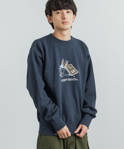 KRIFF MAYER(クリフメイヤー)の「KRIFF MAYER クリフメイヤー オーバーサイズ 裏起毛ブランドロゴ刺繍クルーネックスウェット(スウェット・メンズ・レンガ/チャコール/ナチュラル/グリーン/モカ/グレー/ネイビー・L/XL/M)」の19枚目の写真