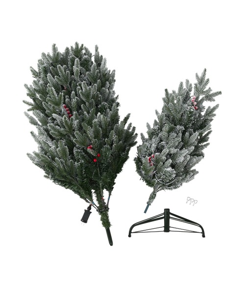 LED180球付き クリスマスツリー スノー 150㎝ グリーンホワイト