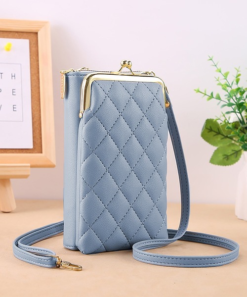 TABI PAL(タビパル)の「キルティング がま口型 ミニお財布ショルダー スマホ入れ(ショルダーバッグ・レディース・グリーン/ブラウン/ブラック/ピンク/ベージュ/ブルー・FREE)」の5枚目の写真