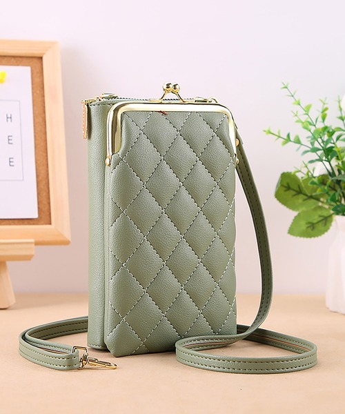 TABI PAL(タビパル)の「キルティング がま口型 ミニお財布ショルダー スマホ入れ(ショルダーバッグ・レディース・グリーン/ブラウン/ブラック/ピンク/ベージュ/ブルー・FREE)」の4枚目の写真