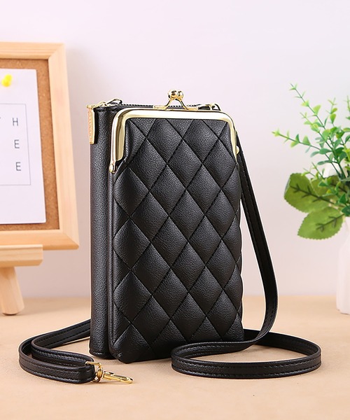 TABI PAL(タビパル)の「キルティング がま口型 ミニお財布ショルダー スマホ入れ(ショルダーバッグ・レディース・グリーン/ブラウン/ブラック/ピンク/ベージュ/ブルー・FREE)」の10枚目の写真