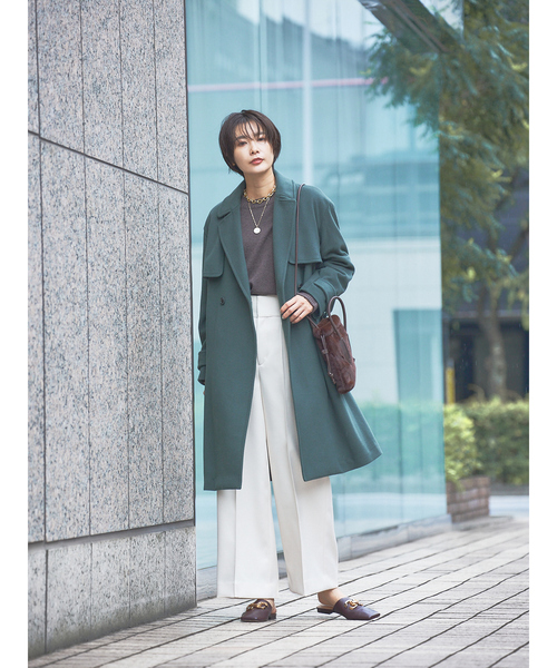 qualite（カリテ）の「ウールトレンチコート（トレンチコート・レディース・ベージュ/カーキ・38/36）」の5枚目の写真