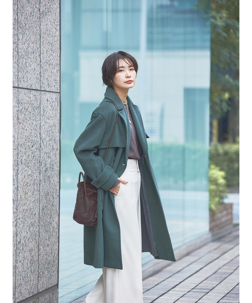 qualite（カリテ）の「ウールトレンチコート（トレンチコート・レディース・ベージュ/カーキ・38/36）」の8枚目の写真