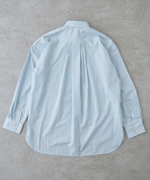 BRICK & SONS（ブリックアンドサンズ）の「リラックスバックプリーツシャツ＜シアンストライプ＞（シャツ/ブラウス・メンズ・グレイッシュブルー・LL/S/M/L/XS）」の2枚目の写真