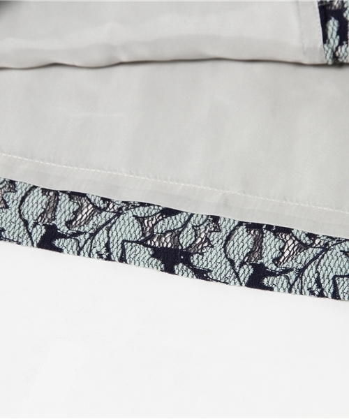 FIGARO Paris（フィガロパリ）の「◆ボーダーフラワーレース スカート（スカート・レディース・チャコールグレー/ネイビー・38/36）」の3枚目の写真