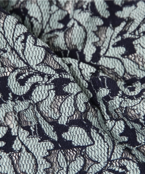 FIGARO Paris（フィガロパリ）の「◆ボーダーフラワーレース スカート（スカート・レディース・チャコールグレー/ネイビー・38/36）」の4枚目の写真