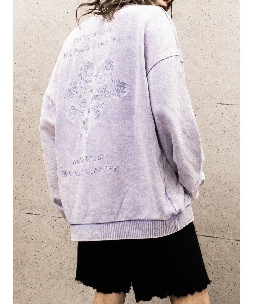 +edit（プラスエディット）の「VINTAGE加工BACK刺繍スウェット（スウェット・レディース・パープル/ブルー/ブラック・FREE）」の3枚目の写真
