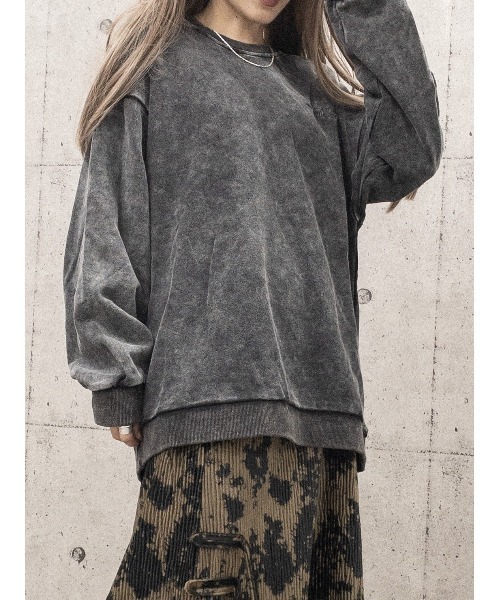 +edit（プラスエディット）の「VINTAGE加工BACK刺繍スウェット（スウェット・レディース・パープル/ブルー/ブラック・FREE）」の11枚目の写真