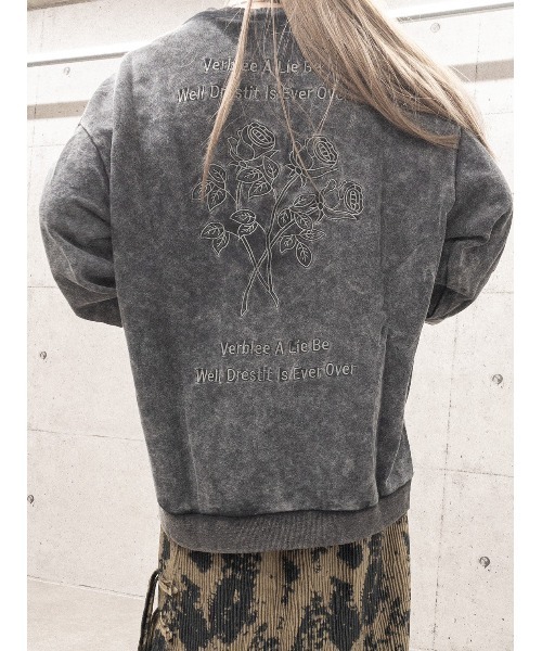 +edit（プラスエディット）の「VINTAGE加工BACK刺繍スウェット（スウェット・レディース・パープル/ブルー/ブラック・FREE）」の5枚目の写真