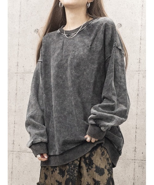 +edit（プラスエディット）の「VINTAGE加工BACK刺繍スウェット（スウェット・レディース・パープル/ブルー/ブラック・FREE）」の12枚目の写真