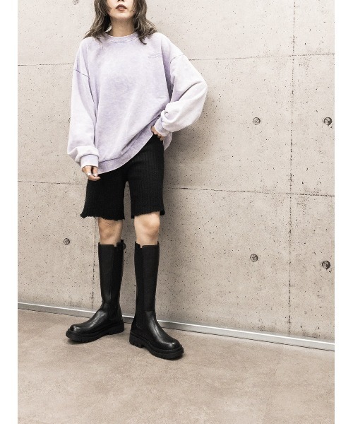 +edit（プラスエディット）の「VINTAGE加工BACK刺繍スウェット（スウェット・レディース・パープル/ブルー/ブラック・FREE）」の8枚目の写真