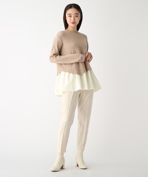 OPAQUE.CLIP(オペークドットクリップ)の「◆【エマール検証済 洗える】【ネオサーモ】ストレッチオックス イージーテーパードパンツ(その他パンツ・レディース・ブラック/レモンイエロー/ナチュラル/アイボリー/ブルー/ライトグリーン/ライトパープル・34/42/36/38/40)」の10枚目の写真