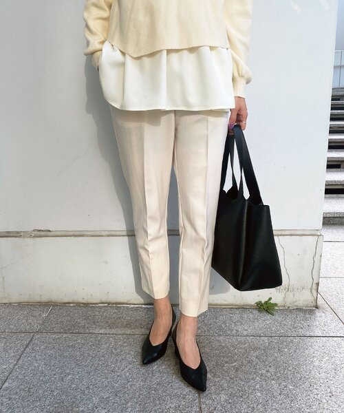 OPAQUE.CLIP(オペークドットクリップ)の「◆【エマール検証済 洗える】【ネオサーモ】ストレッチオックス イージーテーパードパンツ(その他パンツ・レディース・ブラック/レモンイエロー/ナチュラル/アイボリー/ブルー/ライトグリーン/ライトパープル・34/42/36/38/40)」の14枚目の写真