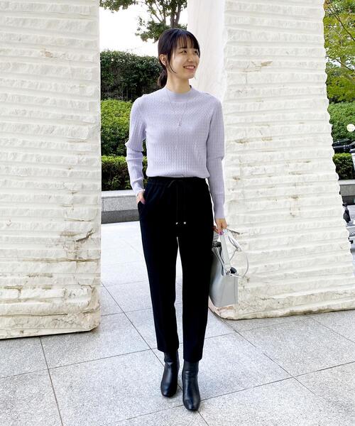 OPAQUE.CLIP(オペークドットクリップ)の「◆【エマール検証済 洗える】【ネオサーモ】ストレッチオックス イージーテーパードパンツ(その他パンツ・レディース・ブラック/レモンイエロー/ナチュラル/アイボリー/ブルー/ライトグリーン/ライトパープル・34/42/36/38/40)」の20枚目の写真