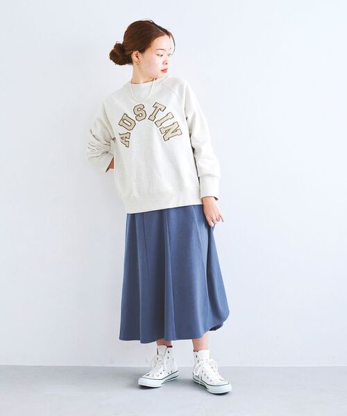 le.coeur blanc(ルクールブラン)の「マットサテンセミフレアスカート(スカート・レディース・ブルー/ライトグリーン/ダークグレー・36/38)」の17枚目の写真