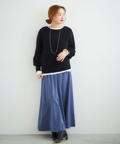 le.coeur blanc(ルクールブラン)の「マットサテンセミフレアスカート(スカート・レディース・ブルー/ライトグリーン/ダークグレー・36/38)」の21枚目の写真