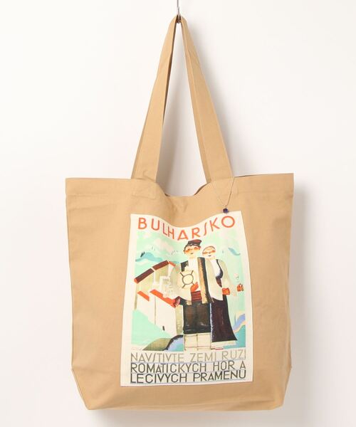 欧州航路（オウシュウコウロ）の「【欧州航路】オーガニックコットン アフィーシュトート（トートバッグ・レディース・グリーン/ピンク/ブルー/ベージュ/ブラウン/ホワイト・FREE）」の12枚目の写真