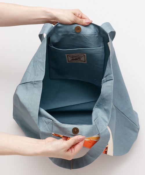 欧州航路（オウシュウコウロ）の「【欧州航路】オーガニックコットン アフィーシュトート（トートバッグ・レディース・グリーン/ピンク/ブルー/ベージュ/ブラウン/ホワイト・FREE）」の15枚目の写真