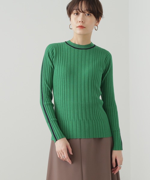 N.(N. Natural Beauty Basic)(エヌエヌナチュラルビューティーベーシック)の「◆ラインマルチリブニット(ニット/セーター・レディース・オフホワイト/グレー/グリーン・MEDIUM)」の11枚目の写真