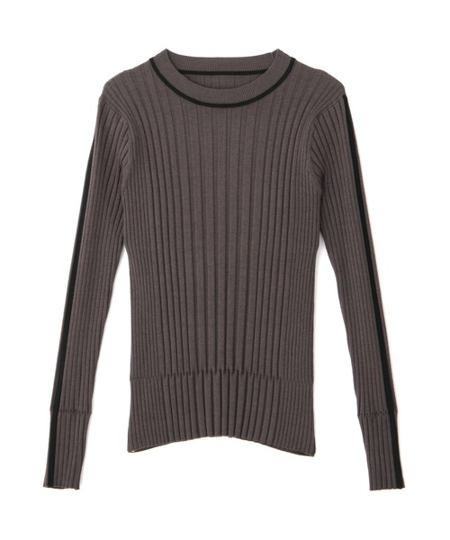 N.(N. Natural Beauty Basic)(エヌエヌナチュラルビューティーベーシック)の「◆ラインマルチリブニット(ニット/セーター・レディース・オフホワイト/グレー/グリーン・MEDIUM)」の4枚目の写真