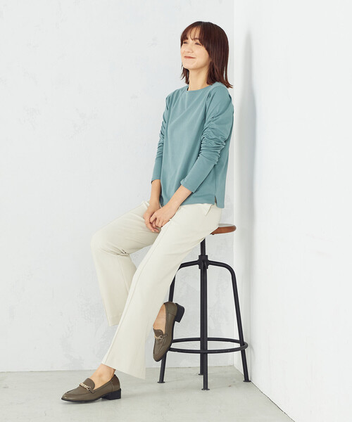 COMME CA ISM(コムサイズム)の「《前後2WAY》デザインスリーブ Tシャツ(Tシャツ/カットソー・レディース・ホワイト/ライトグレー/ターコイズブルー/ブラック・MEDIUM/LARGE)」の8枚目の写真