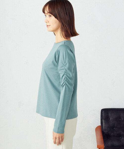 COMME CA ISM(コムサイズム)の「《前後2WAY》デザインスリーブ Tシャツ(Tシャツ/カットソー・レディース・ホワイト/ライトグレー/ターコイズブルー/ブラック・MEDIUM/LARGE)」の14枚目の写真