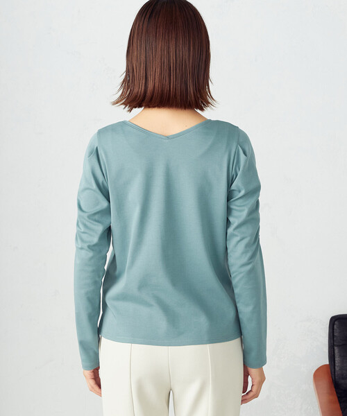 COMME CA ISM(コムサイズム)の「《前後2WAY》デザインスリーブ Tシャツ(Tシャツ/カットソー・レディース・ホワイト/ライトグレー/ターコイズブルー/ブラック・MEDIUM/LARGE)」の15枚目の写真