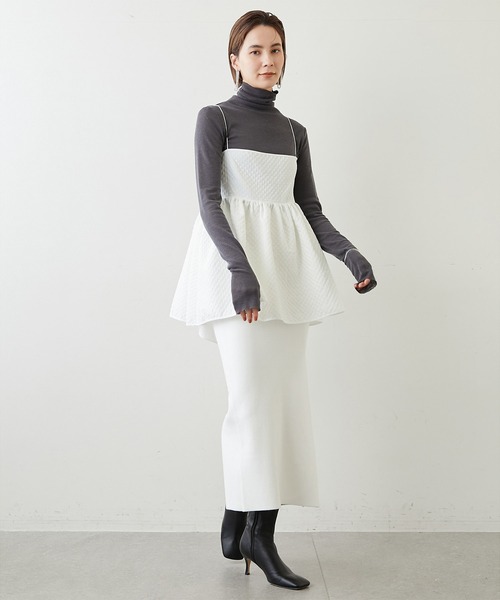 Whim Gazette（ウィムガゼット）の「ジャガードキャミブラウス（シャツ/ブラウス・レディース・ブラック/オフホワイト/グレー・FREE）」の21枚目の写真