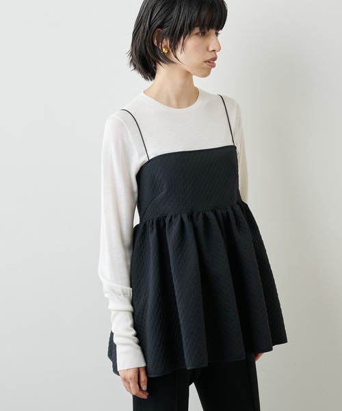 Whim Gazette（ウィムガゼット）の「ジャガードキャミブラウス（シャツ/ブラウス・レディース・ブラック/オフホワイト/グレー・FREE）」の15枚目の写真