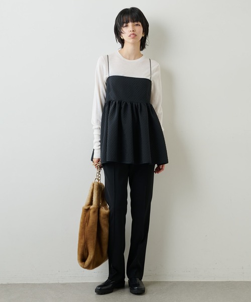 Whim Gazette（ウィムガゼット）の「ジャガードキャミブラウス（シャツ/ブラウス・レディース・ブラック/オフホワイト/グレー・FREE）」の19枚目の写真