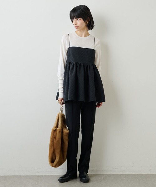 Whim Gazette（ウィムガゼット）の「ジャガードキャミブラウス（シャツ/ブラウス・レディース・ブラック/オフホワイト/グレー・FREE）」の18枚目の写真