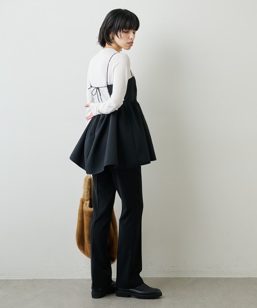 Whim Gazette（ウィムガゼット）の「ジャガードキャミブラウス（シャツ/ブラウス・レディース・ブラック/オフホワイト/グレー・FREE）」の14枚目の写真
