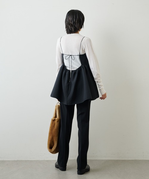 Whim Gazette（ウィムガゼット）の「ジャガードキャミブラウス（シャツ/ブラウス・レディース・ブラック/オフホワイト/グレー・FREE）」の11枚目の写真