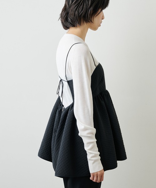 Whim Gazette（ウィムガゼット）の「ジャガードキャミブラウス（シャツ/ブラウス・レディース・ブラック/オフホワイト/グレー・FREE）」の13枚目の写真