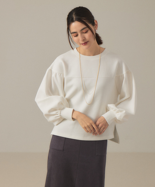 abahouse mavie（アバハウスマヴィ）の「ダンボールニットプルオーバー（Tシャツ/カットソー・レディース・チャコールグレー/ダークオレンジ/ホワイト・フリー）」の12枚目の写真