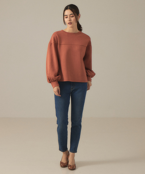 abahouse mavie（アバハウスマヴィ）の「ダンボールニットプルオーバー（Tシャツ/カットソー・レディース・チャコールグレー/ダークオレンジ/ホワイト・フリー）」の19枚目の写真