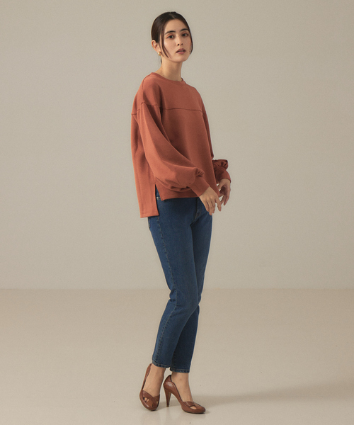 abahouse mavie（アバハウスマヴィ）の「ダンボールニットプルオーバー（Tシャツ/カットソー・レディース・チャコールグレー/ダークオレンジ/ホワイト・フリー）」の21枚目の写真