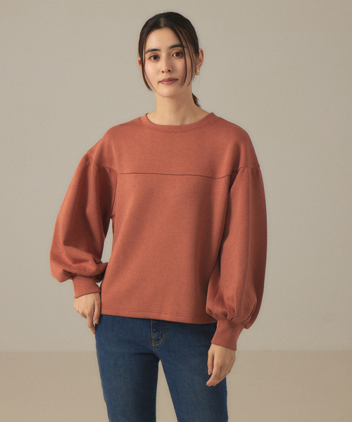 abahouse mavie（アバハウスマヴィ）の「ダンボールニットプルオーバー（Tシャツ/カットソー・レディース・チャコールグレー/ダークオレンジ/ホワイト・フリー）」の22枚目の写真