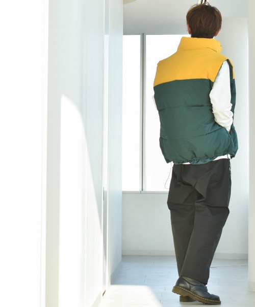 Anytime Songs（エニータイムソングス）の「中綿配色ベスト（ベスト・メンズ・グリーン/ブラック/ネイビー・LARGE/X-LARGE/MEDIUM）」の11枚目の写真