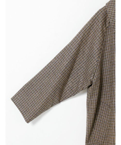 mizuiroind（ミズイロインド）の「mizuiro ind チェックウールブレンドステンカラーコート（ステンカラーコート・レディース・ベージュ/ブラウン・FREE）」の11枚目の写真