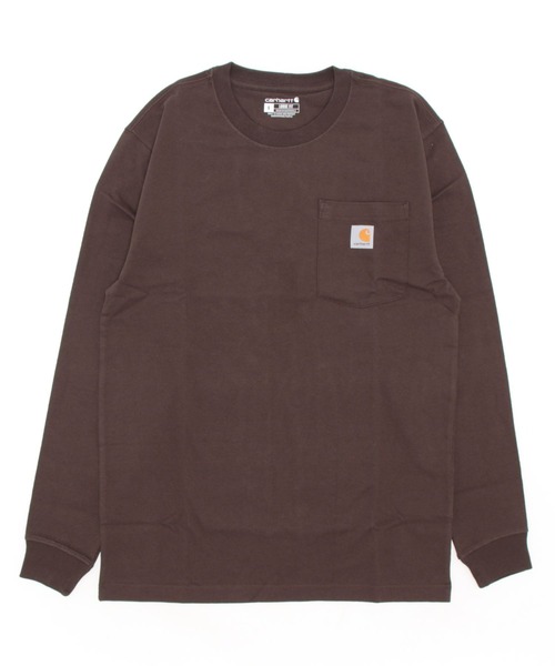 Carhartt（カーハート）の「Carhartt(カーハート)/ルーズフィット ロンT ポケT USA規格 ヘビーウェイト ビッグサイズ オーバーサイズ 6.5Oz ユニセックス ポケット付き コットン 長袖 ロンT K126（Tシャツ/カットソー・レディース・グレー/チャコールグレー/ダークブラウン/ホワイト/オリーブ/ブラック/ネイビー/グリーン/ライム/ワインレッド/オレンジ・XL/M/S/L/XXL）」の5枚目の写真