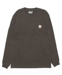 Carhartt(カーハート)/ルーズフィット ロンT ポケT USA規格 ヘビーウェイト ビッグサイズ オーバーサイズ 6.5Oz ユニセックス ポケット付き コットン 長袖 ロンT K126