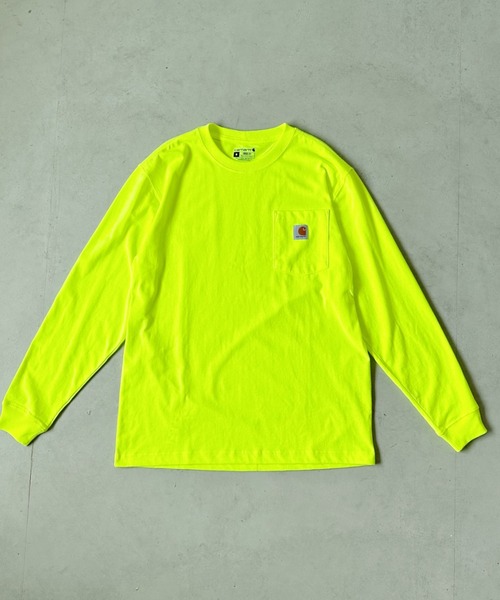 【セール】Carhartt(カーハート)/ルーズフィット ロンT ポケT USA規格 ヘビーウェイト ビッグサイズ オーバーサイズ 6.5Oz ユニセックス ポケット付き コットン100% 長袖 ロングTシャツ/K126（Tシャツ/カットソー）｜Carhartt（カーハート）