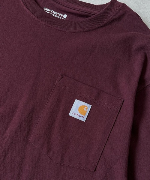 【セール】Carhartt(カーハート)/ルーズフィット ロンT ポケT USA規格 ヘビーウェイト ビッグサイズ オーバーサイズ 6.5Oz ユニセックス ポケット付き コットン100% 長袖 ロングTシャツ/K126（Tシャツ/カットソー）｜Carhartt（カーハート）