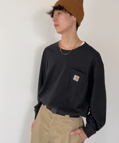 【セール】Carhartt(カーハート)/ルーズフィット ロンT ポケT USA規格 ヘビーウェイト ビッグサイズ オーバーサイズ 6.5Oz ユニセックス ポケット付き コットン100% 長袖 ロングTシャツ/K126（Tシャツ/カットソー）｜Carhartt（カーハート）
