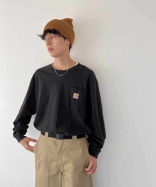 【セール】Carhartt(カーハート)/ルーズフィット ロンT ポケT USA規格 ヘビーウェイト ビッグサイズ オーバーサイズ 6.5Oz ユニセックス ポケット付き コットン100% 長袖 ロングTシャツ/K126（Tシャツ/カットソー）｜Carhartt（カーハート）