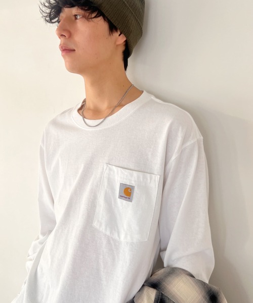 【セール】Carhartt(カーハート)/ルーズフィット ロンT ポケT USA規格 ヘビーウェイト ビッグサイズ オーバーサイズ 6.5Oz ユニセックス ポケット付き コットン100% 長袖 ロングTシャツ/K126（Tシャツ/カットソー）｜Carhartt（カーハート）