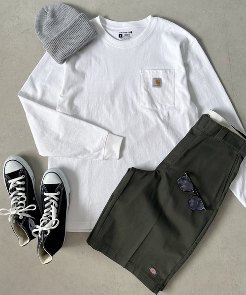 【セール】Carhartt(カーハート)/ルーズフィット ロンT ポケT USA規格 ヘビーウェイト ビッグサイズ オーバーサイズ 6.5Oz ユニセックス ポケット付き コットン100% 長袖 ロングTシャツ/K126（Tシャツ/カットソー）｜Carhartt（カーハート）