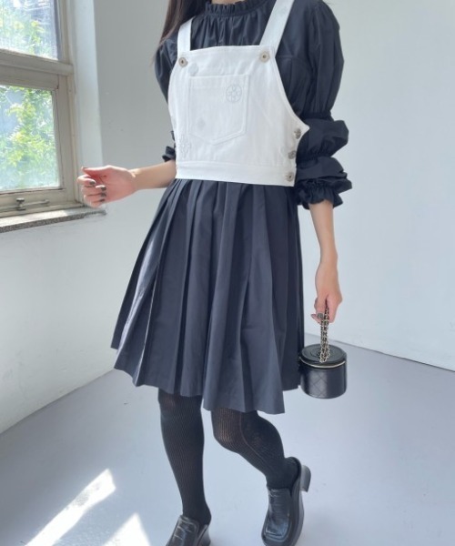 deux amour(ドゥーザムール)の「プリーツチュニックワンピース(ワンピース・レディース・杢グレー/ブラック・MEDIUM)」の7枚目の写真