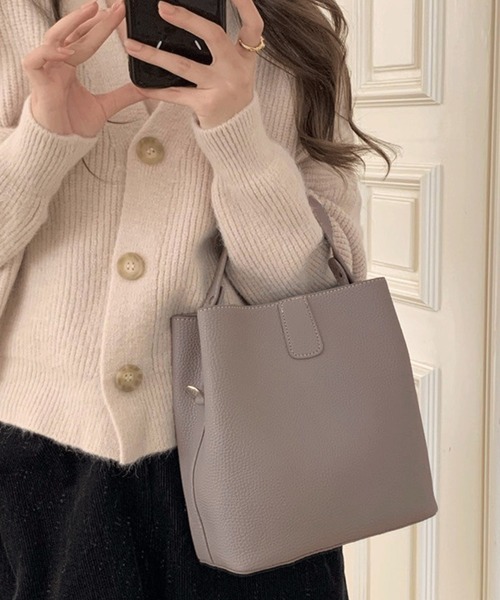 Chaco closet（チャコ クローゼット）の「2WAYワンハンドル ショルダーバッグ（ショルダーバッグ・レディース・ベージュ/キャメル/グレイッシュベージュ/アイボリー/ブラック・FREE）」の5枚目の写真